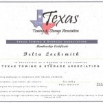 TTSA Member Certificate Dallas